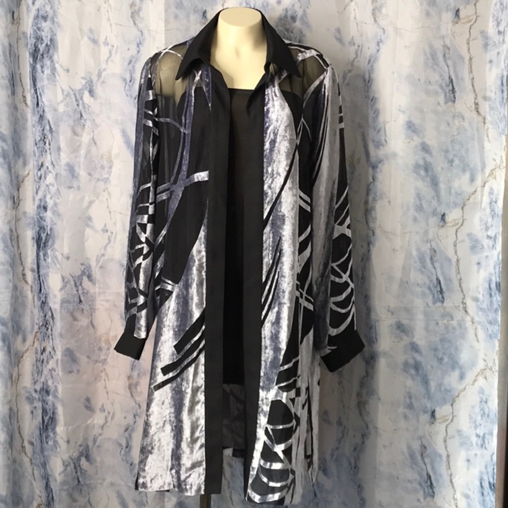 Vintage Connie's Moon Light in Los Angeles open front semi sheer jacket USA made - Picture 4 of 11